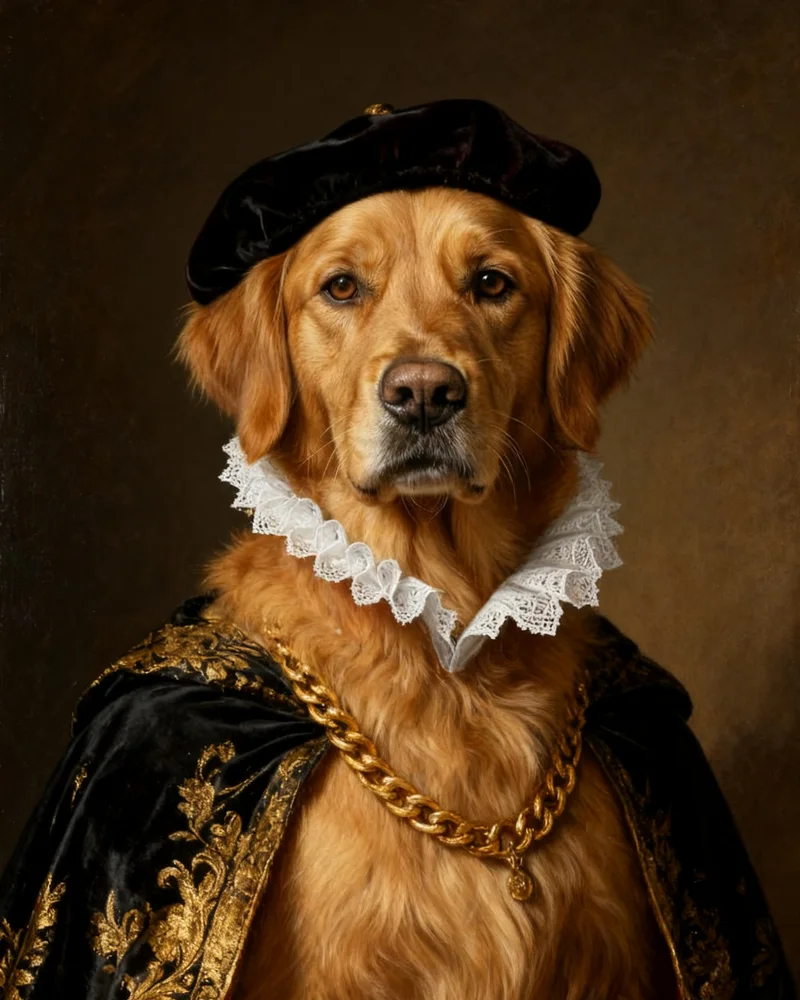 Renaissance Nobleman pet portrait example
