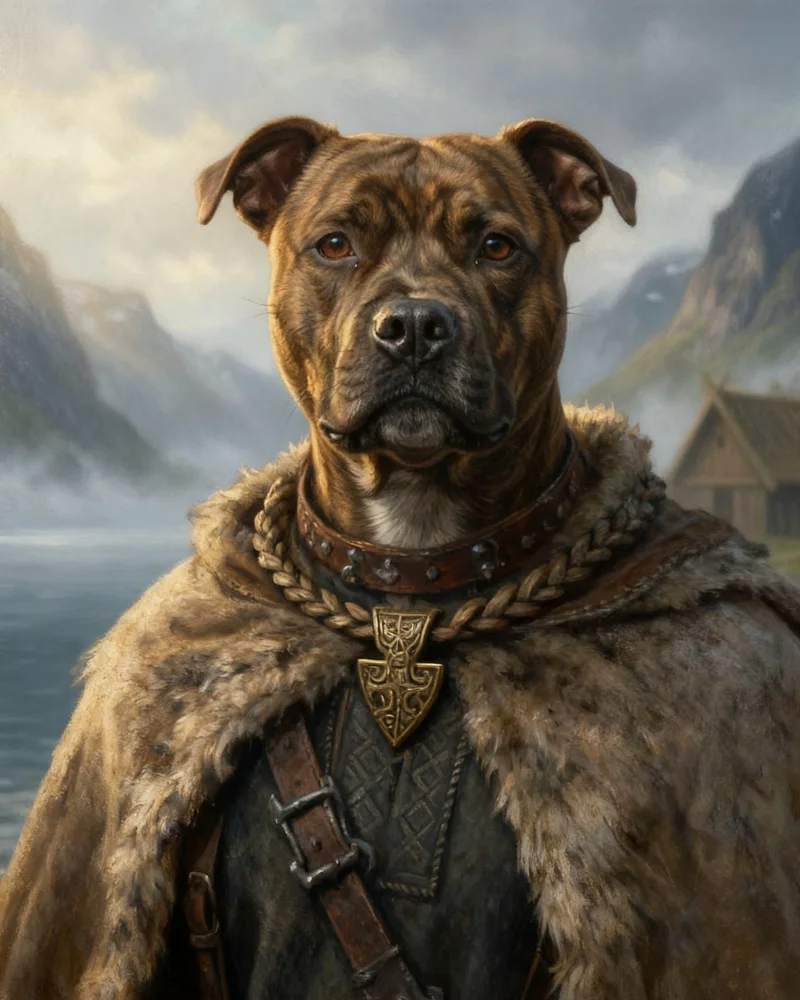 Viking Warrior pet portrait example